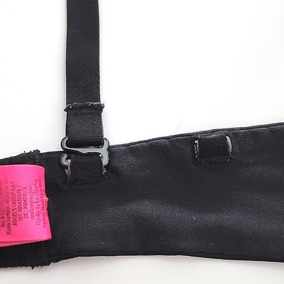 ⭐️2/ $40⭐️ La SENZA Body Kiss Push Up Bra Black Lace White Rhinestones Size 32B - Picture 13 of 13